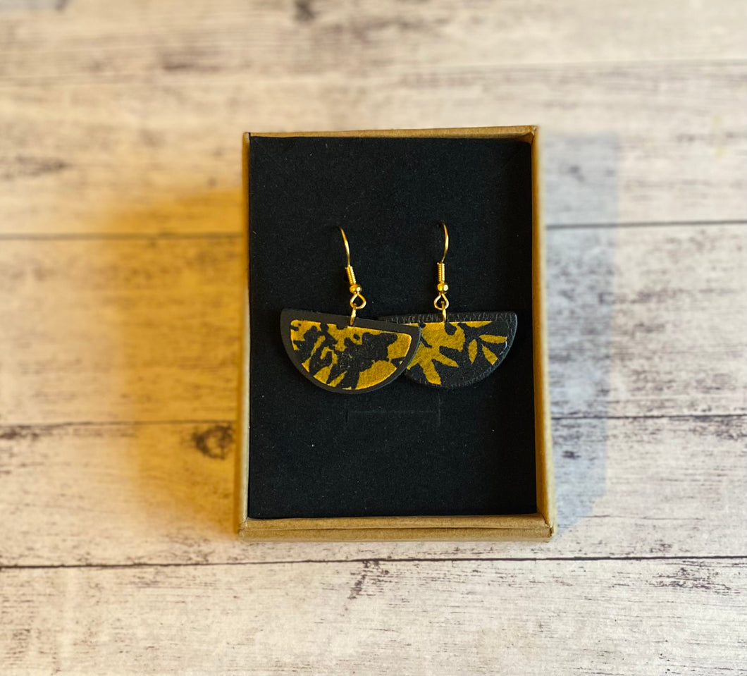Black/yellow earrings