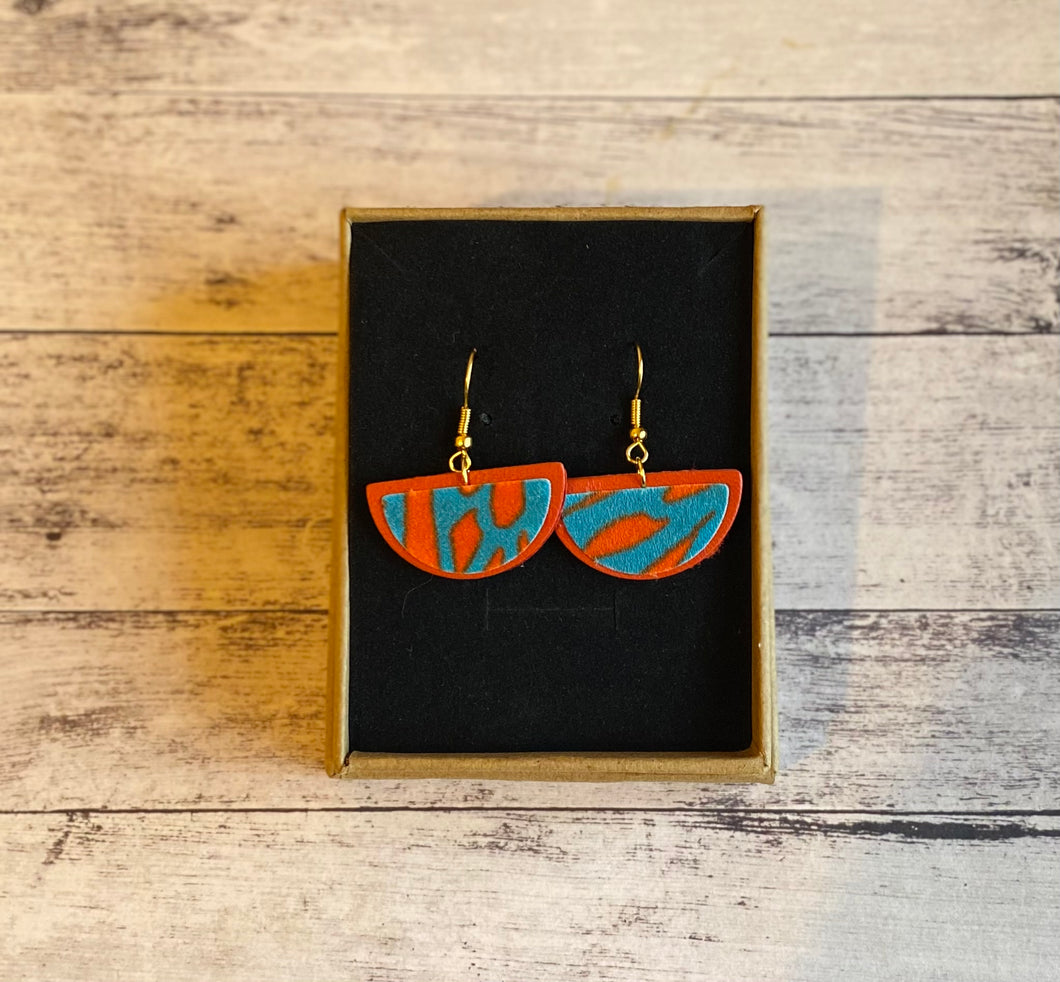 Orange/teal earrings