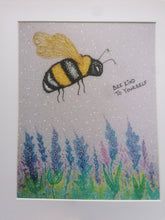 Load image into Gallery viewer, Art Print mounted &amp; framed - Bee Kind
