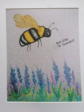 Load image into Gallery viewer, Art Print mounted &amp; framed - Bee Kind

