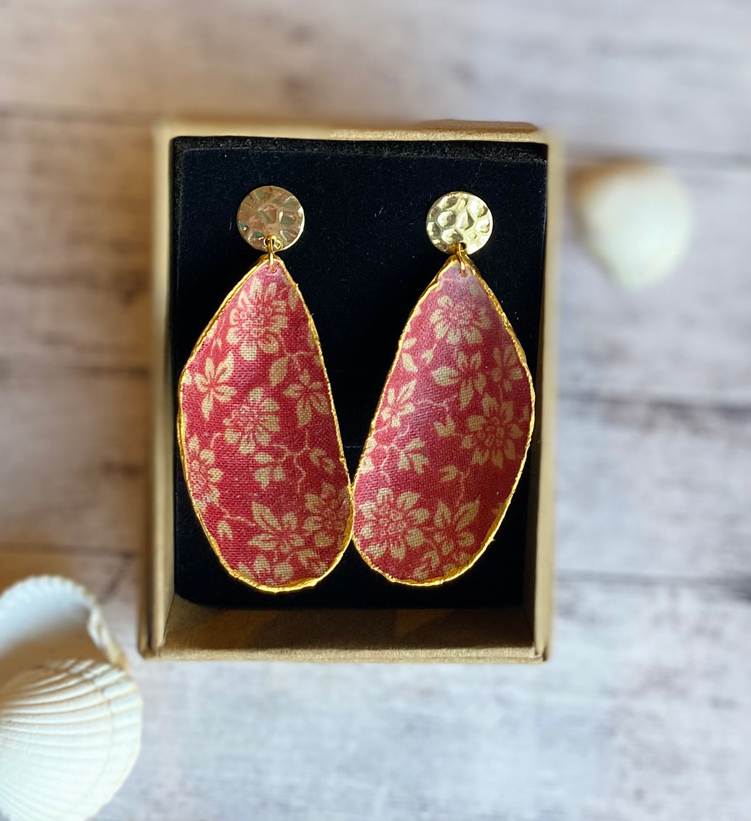Fabric shell earrings - bonheur de jour