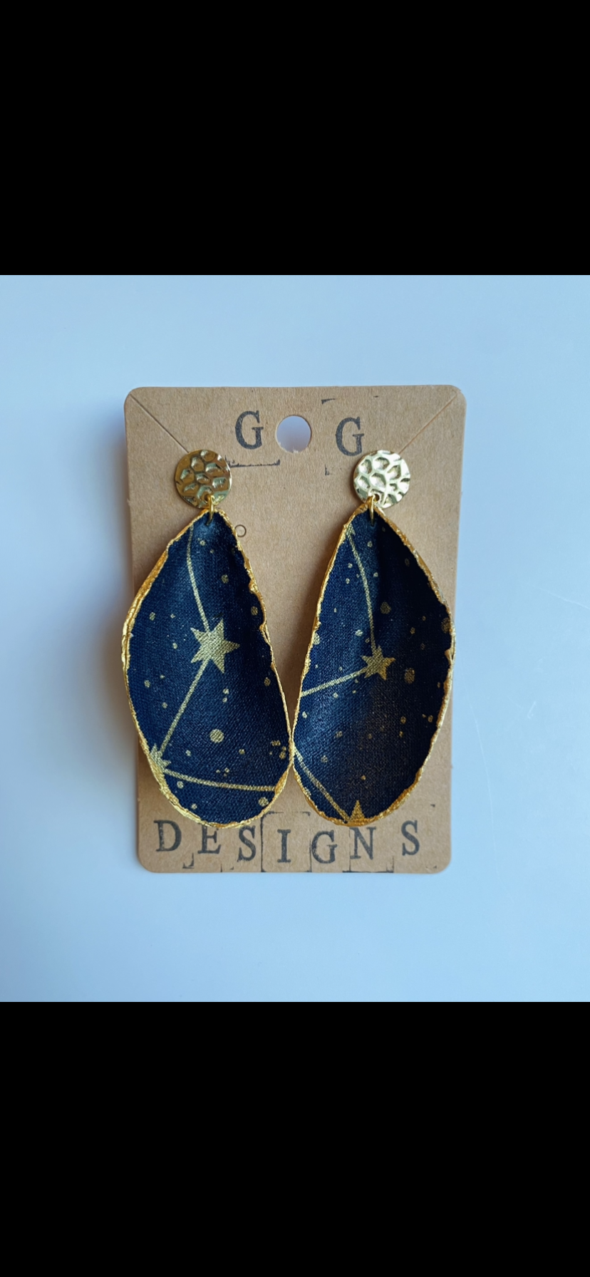 Fabric shell earrings - constellations