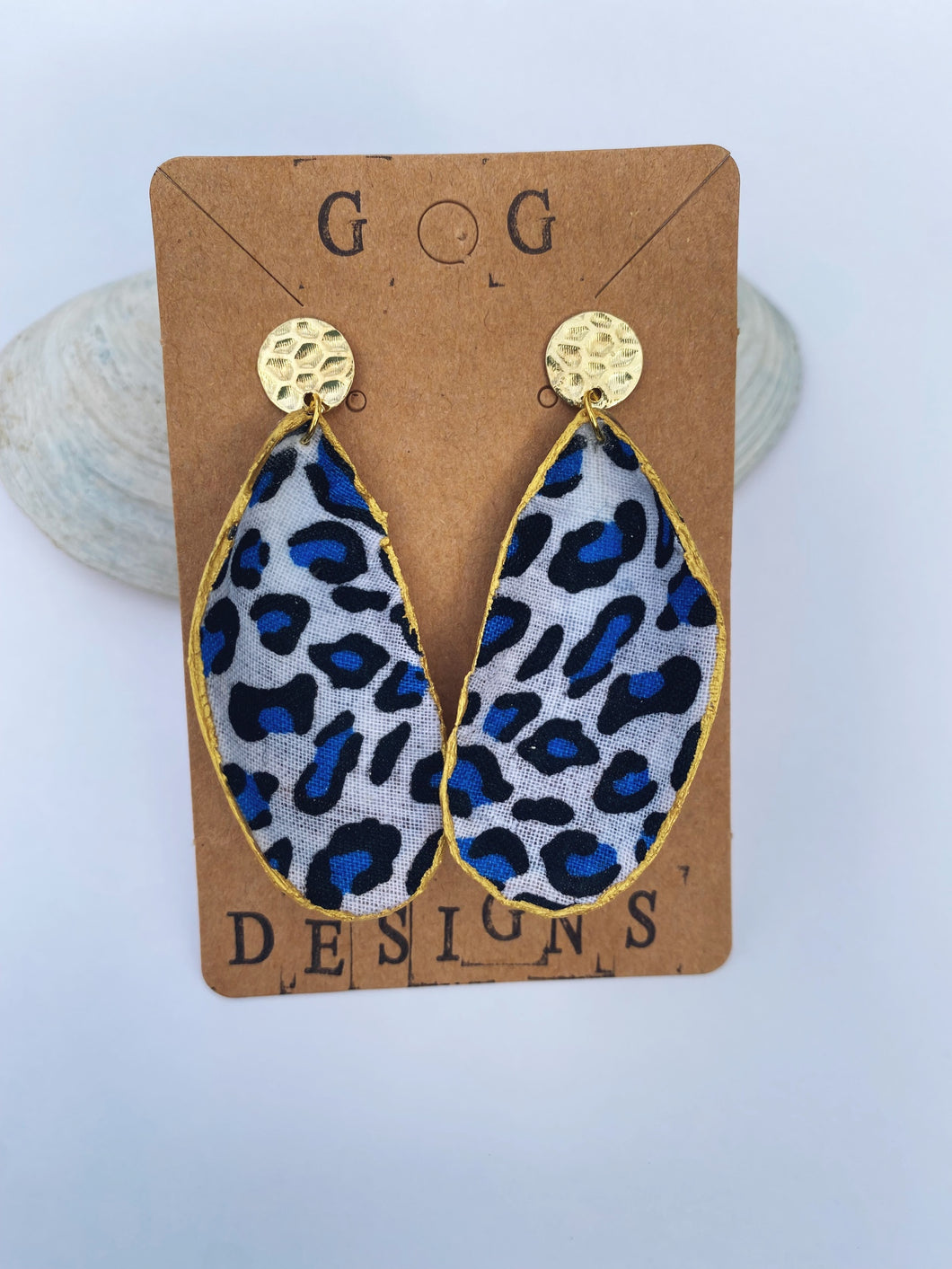 Leopard print - gold & blue